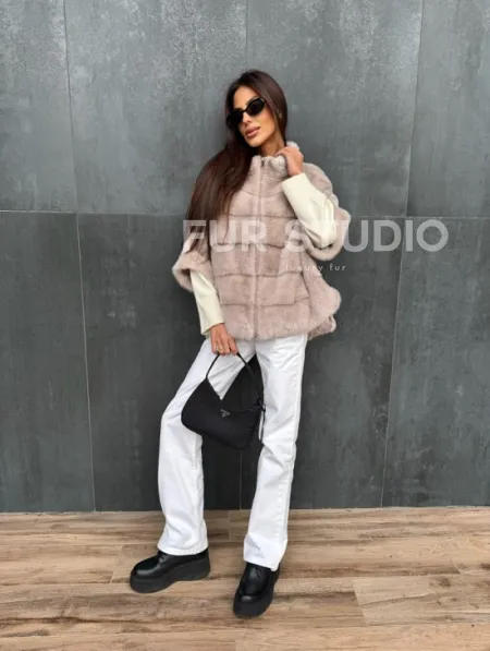 Кофта на молнии из меха норки - фото 7