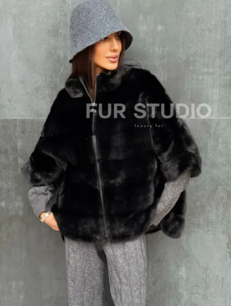 Черная норковая кофта - фото 2