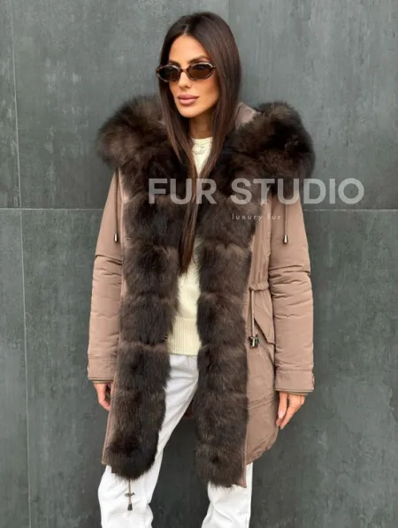 Пуховик с капюшоном - финский песец - фото 2