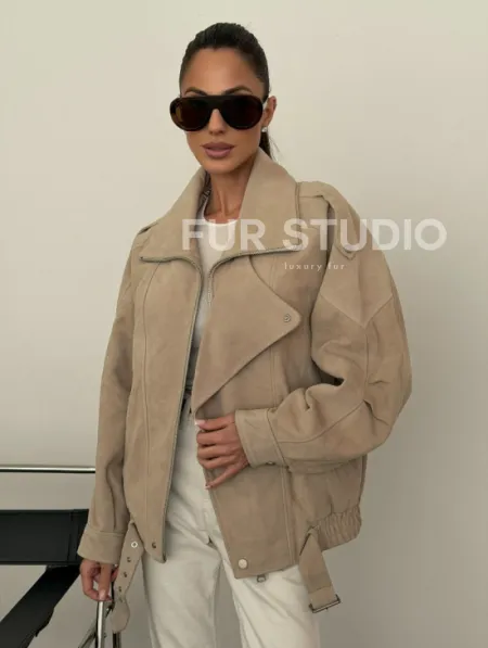 Современная куртка из замшевой кожи - фото 0