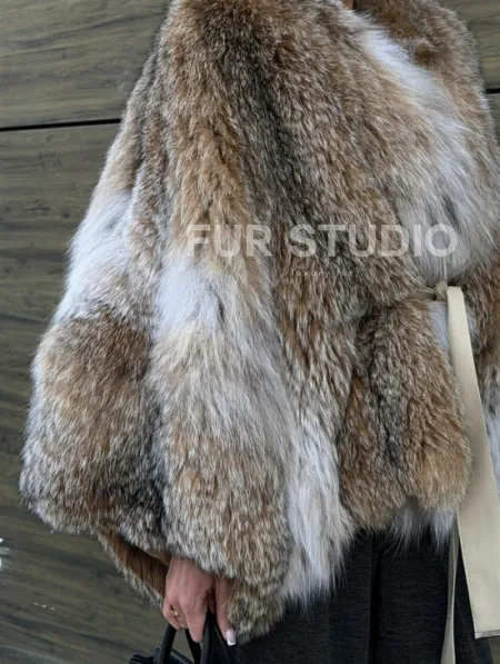 Шуба - летучка из меха рыси - фото 1