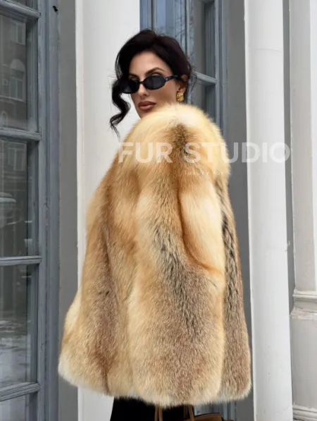 Шуба Premium из меха альпийской лисы - GOLDEN FOX - фото 12