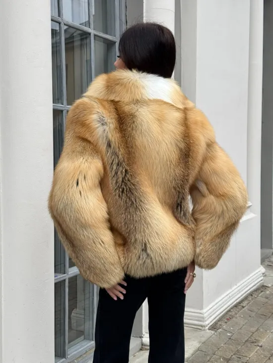 Полушубок из меха альпийской лисы Premium Golden Fox - фото 2