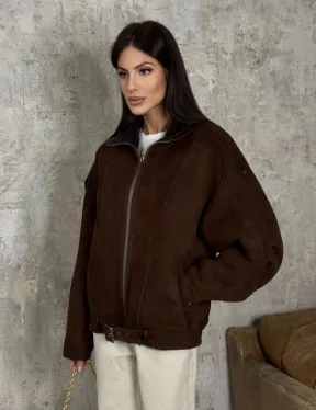 Дубленка - бомбер на молнии из овчины MERINO - фото 6