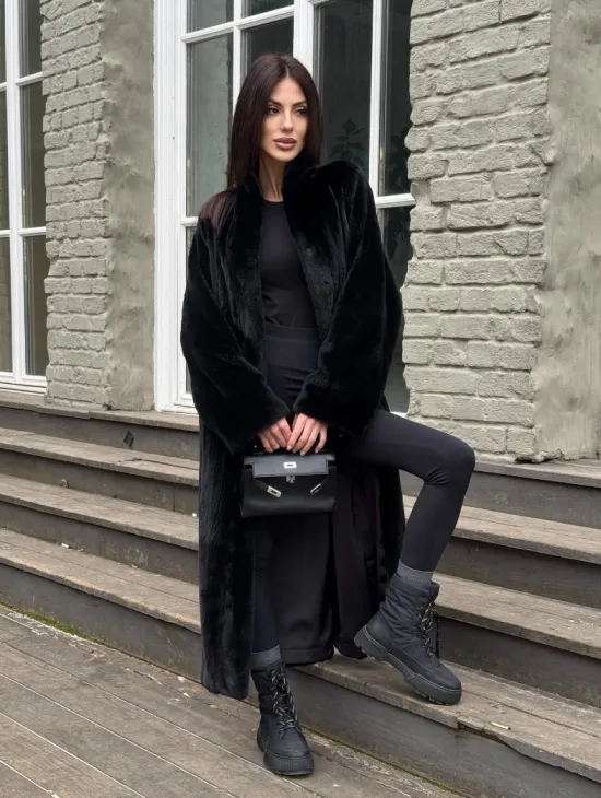 Шуба из аукционной норки «Premium fur» с внутренней резинкой на талии - фото 10