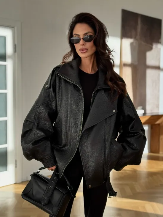 Черная кожаная куртка - фото 6