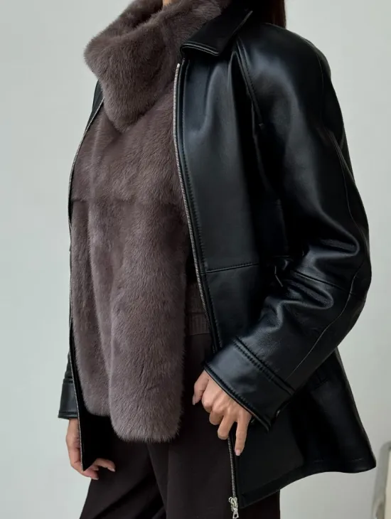 Норковая женская манишка - фото 2