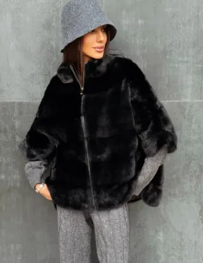 Черная норковая кофта - фото 2