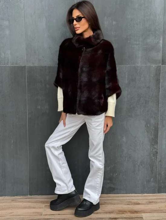 Норковый полушубок на молнии - фото 2