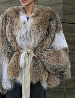 Шуба - летучка из меха рыси - фото 3
